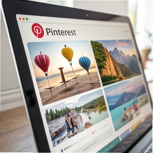 Pinterest-Feed mit professionellen Pins – zeigt, wie optimierte Pins als Traffic Booster funktionieren, um mehr Reichweite und Blog-Besucher zu gewinnen.